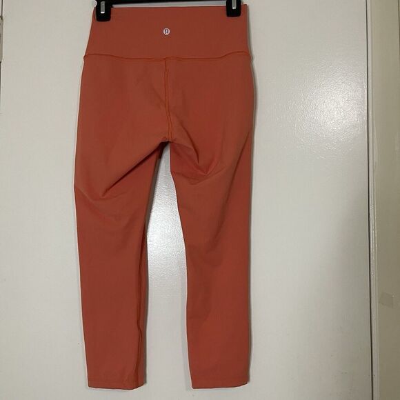 LULULEMON align peach coral cropped yoga workout leggings size 6 - Picture 4 of 5